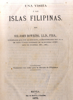 Una visita a las islas Filipinas, de J. Bowring (Manila, 1876).